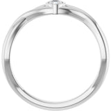 Platinum Pear Natural Diamond Bezel-Set Criss-Cross Solitaire Ring - view 2