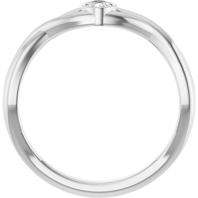 Platinum Pear Lab-Grown Diamond Bezel-Set Criss-Cross Solitaire Ring - view 2