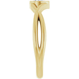 14K Gold Pear Natural Diamond Bezel-Set Criss-Cross Solitaire Ring - Yellow Gold - view 4