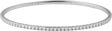 14K Gold Round Lab-Grown Diamond Half Accented Flexible Bangle Bracelet - White Gold