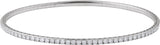 14K Gold Round Lab-Grown Diamond Half Accented Flexible Bangle Bracelet - White Gold