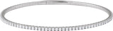 14K Gold Round Lab-Grown Diamond Fully Accented Flexible Bangle Bracelet - White Gold