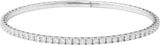 14K Gold Round Natural Diamond Fully Accented Flexible Bangle Bracelet - White Gold