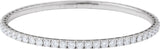 14K Gold Round Natural Diamond Fully Accented Flexible Bangle Bracelet - White Gold