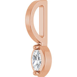 14K Gold Marquise Natural Diamond Solitaire Pendant - Rose Gold - view 2