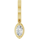 14K Gold Marquise Lab-Grown Diamond Solitaire Pendant - Yellow Gold