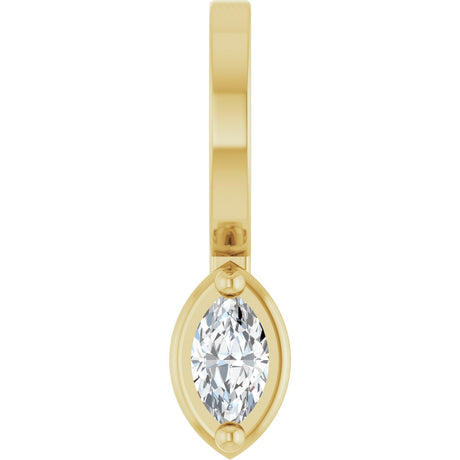 14K Gold Marquise Lab-Grown Diamond Solitaire Pendant - Yellow Gold