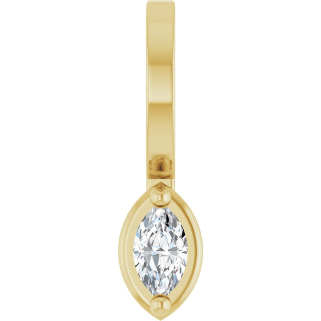 14K Gold Marquise Lab-Grown Diamond Solitaire Pendant - Yellow Gold
