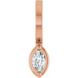 14K Gold Marquise Lab-Grown Diamond Solitaire Pendant - Rose Gold