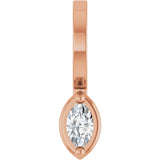 14K Gold Marquise Lab-Grown Diamond Solitaire Pendant - Rose Gold
