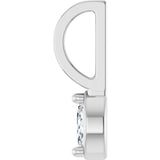 14K Gold Marquise Lab-Grown Diamond Solitaire Pendant - White Gold - view 3