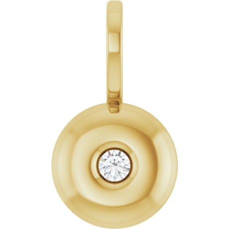 14K Gold Round Natural Diamond Accented Pendant – 0.06 CTW - Yellow Gold