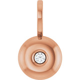 14K Gold Round Natural Diamond Accented Pendant – 0.06 CTW - Rose Gold