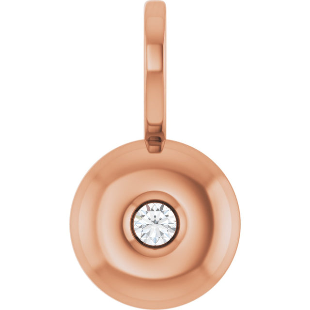 14K Gold Round Natural Diamond Accented Pendant – 0.06 CTW - Rose Gold