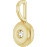 14K Gold Round Natural Diamond Accented Pendant – 0.06 CTW - Yellow Gold - view 2