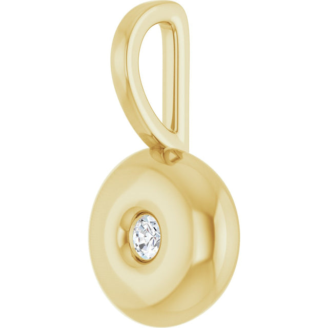 14K Gold Round Natural Diamond Accented Pendant – 0.06 CTW - Yellow Gold - view 2