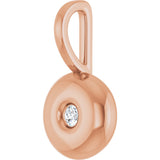 14K Gold Round Natural Diamond Accented Pendant – 0.06 CTW - Rose Gold - view 2