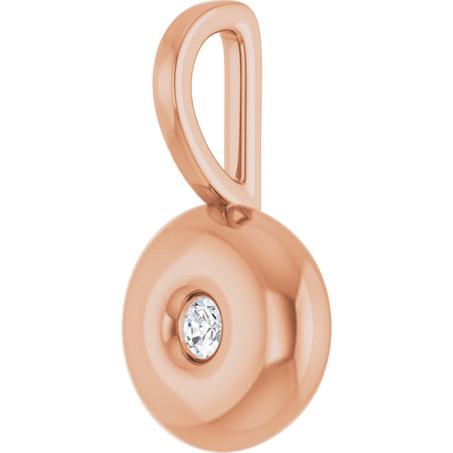 14K Gold Round Natural Diamond Accented Pendant – 0.06 CTW - Rose Gold - view 2