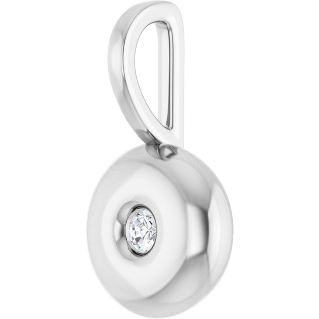 Platinum Round Natural Diamond Accented Pendant – 0.06 CTW - view 2