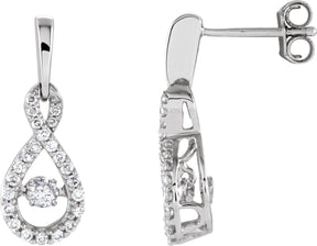 14K Gold Round Natural Mystara Diamond Mystara Diamonds® Infinity-Inspired Earrings