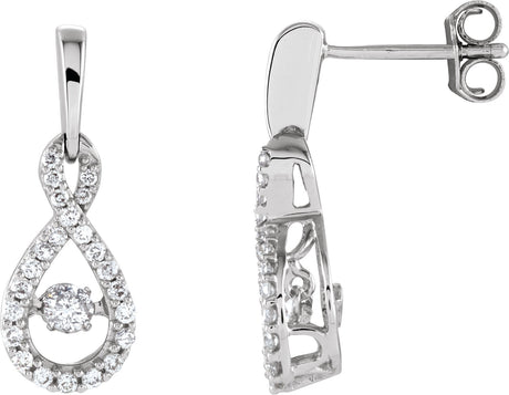 14K Gold Round Natural Mystara Diamond Mystara Diamonds® Infinity-Inspired Earrings