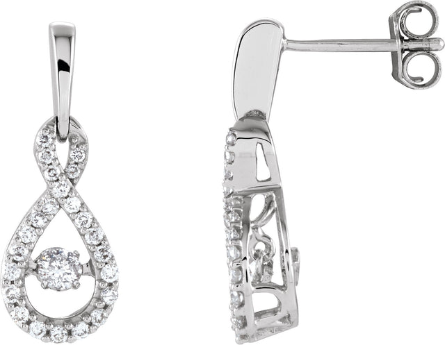 14K Gold Round Natural Mystara Diamond Mystara Diamonds® Infinity-Inspired Earrings