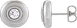 Platinum Round Lab-Grown Diamond Bezel-Set Puffed Stud Earrings