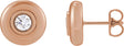 14K Gold Round Lab-Grown Diamond Bezel-Set Puffed Stud Earrings - Rose Gold