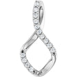 Platinum Round Natural Diamond Accented Freeform Pendant – 1/5 CTW