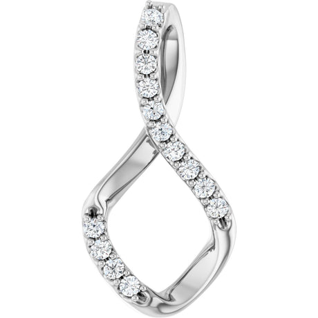 Platinum Round Natural Diamond Accented Freeform Pendant – 1/5 CTW