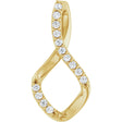 14K Gold Round Natural Diamond Accented Freeform Pendant – 1/5 CTW - Yellow Gold