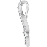 Platinum Round Natural Diamond Accented Freeform Pendant – 1/5 CTW - view 3