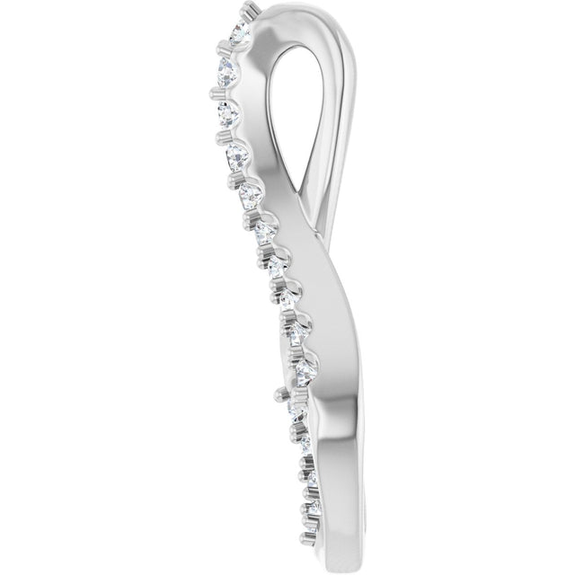 Platinum Round Natural Diamond Accented Freeform Pendant – 1/5 CTW - view 3