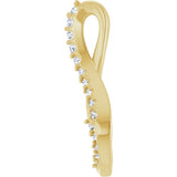 14K Gold Round Natural Diamond Accented Freeform Pendant – 1/5 CTW - Yellow Gold - view 3