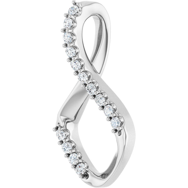 Platinum Round Natural Diamond Accented Freeform Pendant – 1/5 CTW - view 2