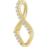 14K Gold Round Natural Diamond Accented Freeform Pendant – 1/5 CTW - Yellow Gold - view 2