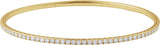 14K Gold Round Natural Diamond Half Accented Flexible Bangle Bracelet - Yellow Gold