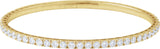 14K Gold Round Natural Diamond Fully Accented Flexible Bangle Bracelet - Yellow Gold