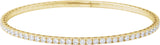 14K Gold Round Natural Diamond Fully Accented Flexible Bangle Bracelet - Yellow Gold