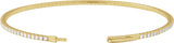 14K Gold Round Lab-Grown Diamond Fully Accented Flexible Bangle Bracelet - Yellow Gold - view 3