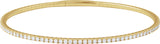 14K Gold Round Natural Diamond Fully Accented Flexible Bangle Bracelet - Yellow Gold