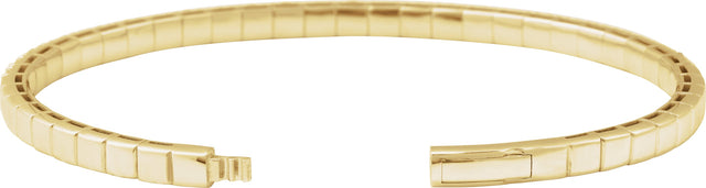 14K Gold Round Natural Diamond Half Accented Flexible Bangle Bracelet - Yellow Gold - view 3
