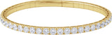 14K Gold Round Lab-Grown Diamond Half Accented Flexible Bangle Bracelet - Yellow Gold