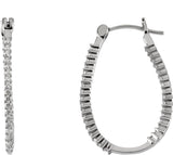 Platinum Round Natural Diamond Inside-Outside U-Hoop Earrings