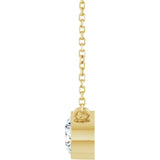 14K Gold Round Lab-Grown Diamond Bezel-Set Solitaire Necklace - Yellow Gold - view 3