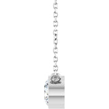 Platinum Round Lab-Grown Diamond Bezel-Set Solitaire Necklace - view 3