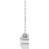 14K Gold Round Lab-Grown Diamond Bezel-Set Solitaire Necklace - White Gold - view 3