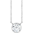 Platinum Round Lab-Grown Diamond Bezel-Set Solitaire Necklace