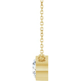 14K Gold Round Lab-Grown Diamond Bezel-Set Solitaire Necklace - Yellow Gold - view 3