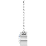 14K Gold Round Lab-Grown Diamond Bezel-Set Solitaire Necklace - White Gold - view 3